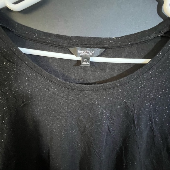 Simply Vera Vera Wang Black Glitter Long Sleeve Top - Picture 2 of 3
